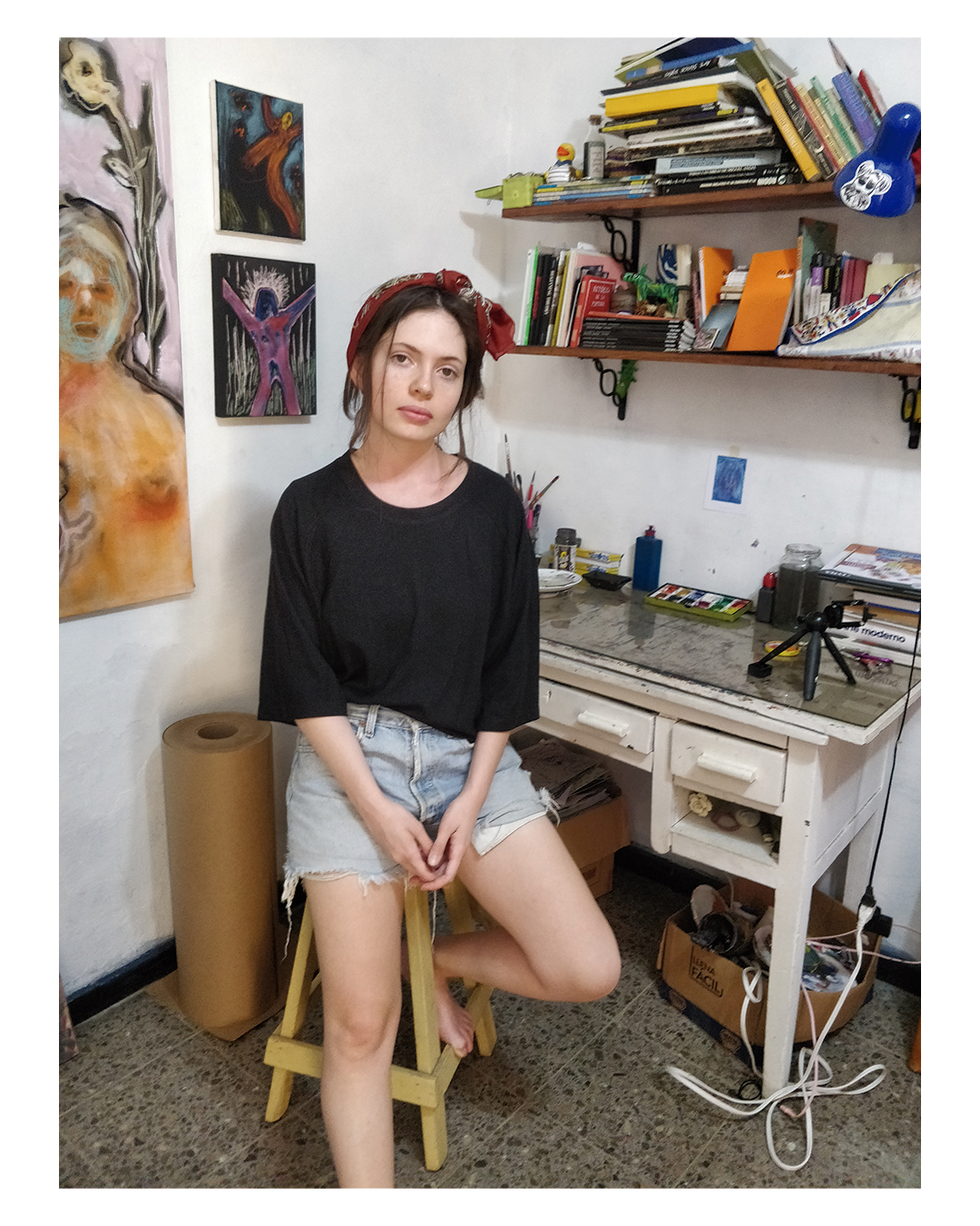 Pia Chavarria - Selportrait on the studio